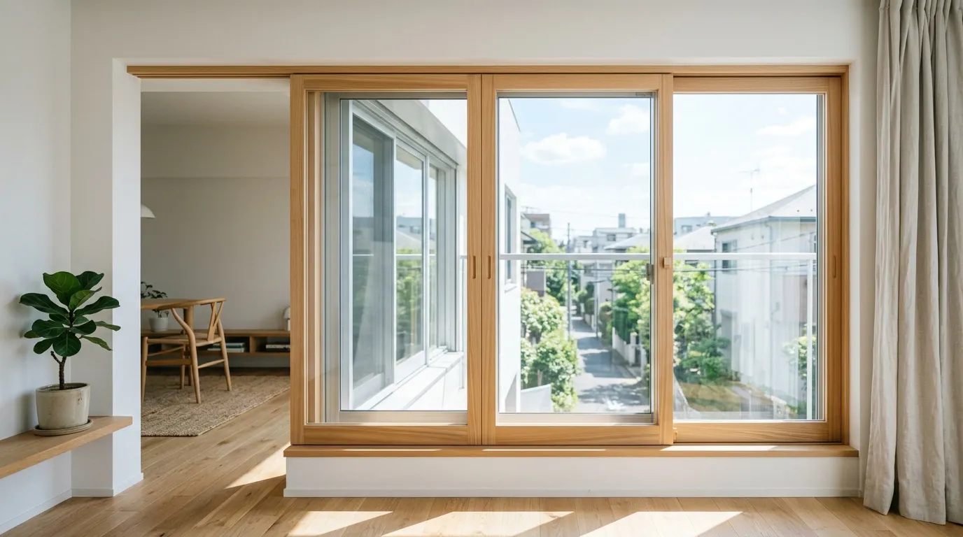 木の温もりある木枠が美しい内窓(二重サッシ)の施工例