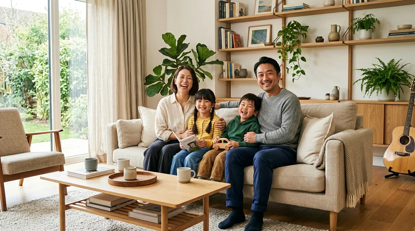 家族が笑顔で快適に暮らせるリビング空間